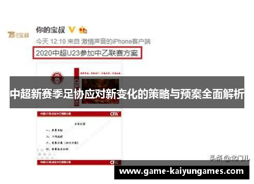 中超新赛季足协应对新变化的策略与预案全面解析